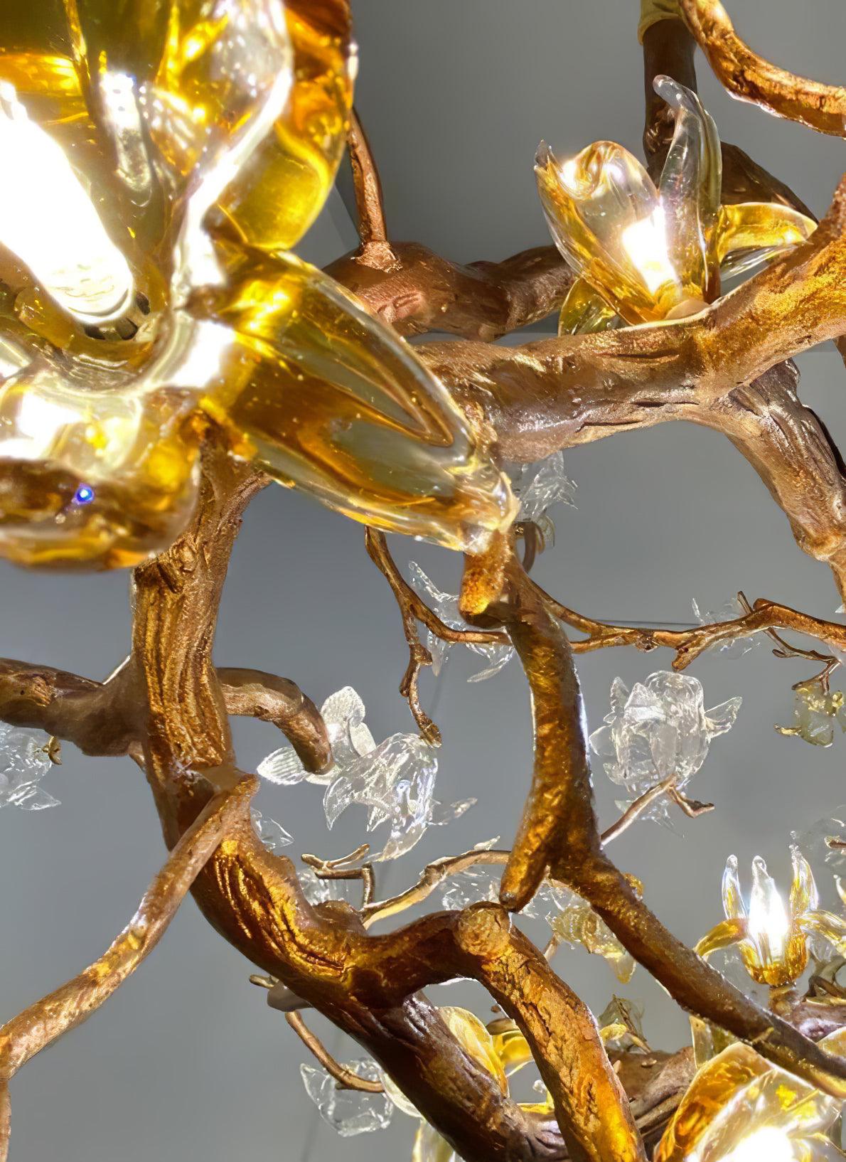 Aare Maple Branch Brass Crystal Chandelier - Blowlighting