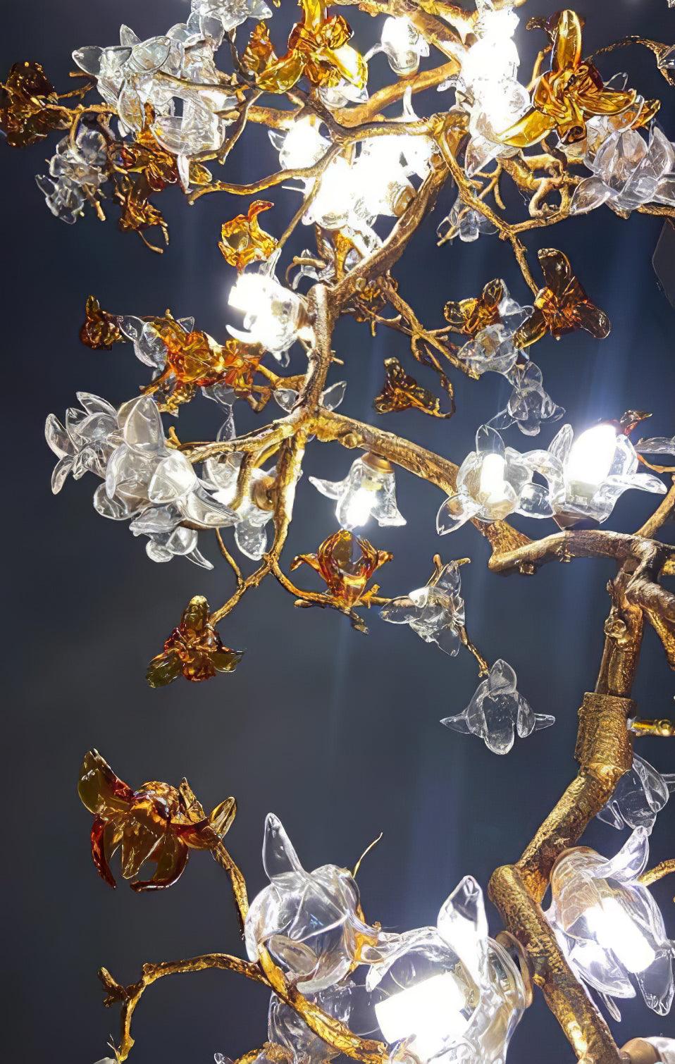 Aare Maple Branch Brass Crystal Chandelier - Blowlighting
