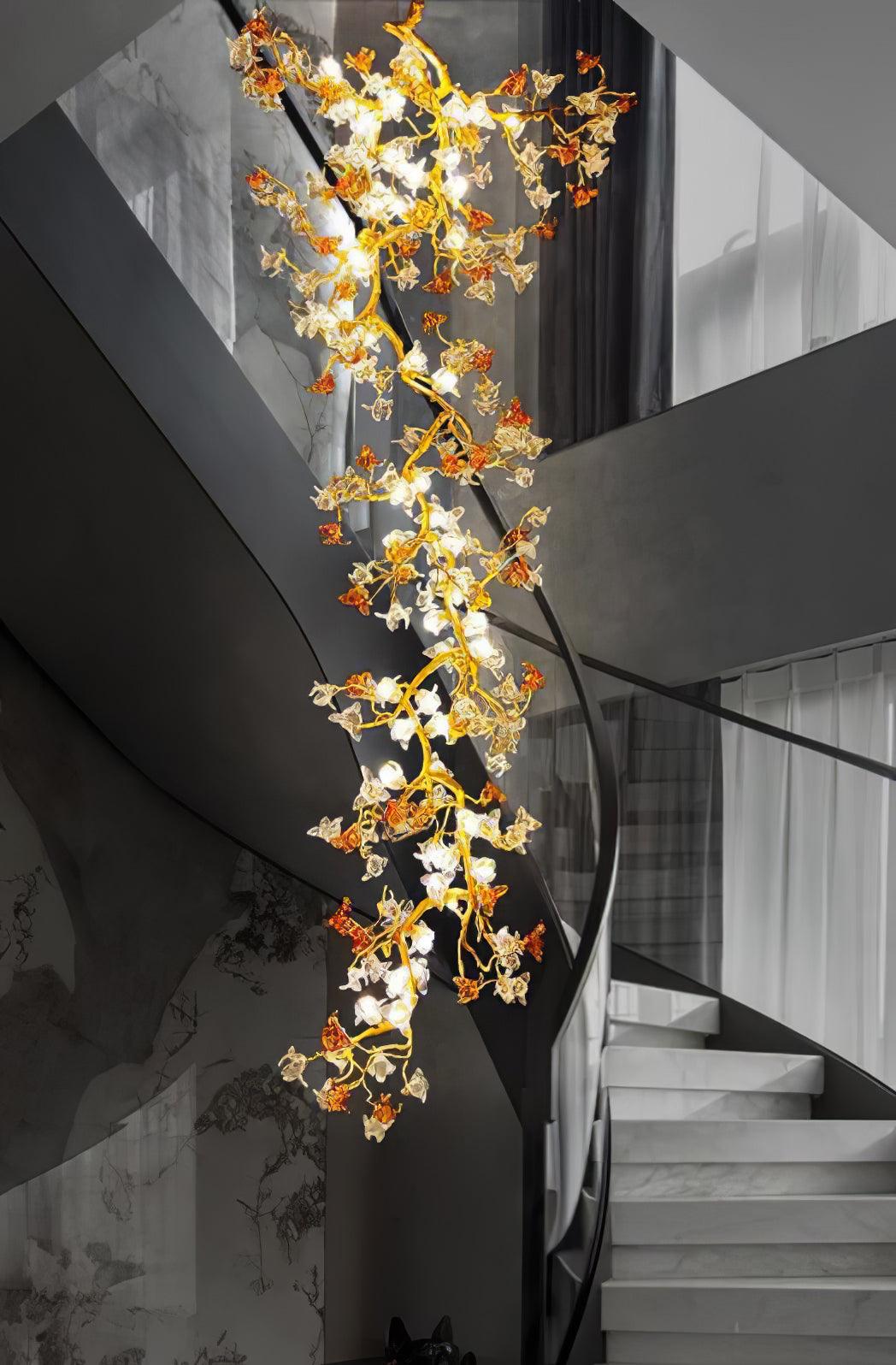 Aare Maple Branch Brass Crystal Chandelier - Blowlighting