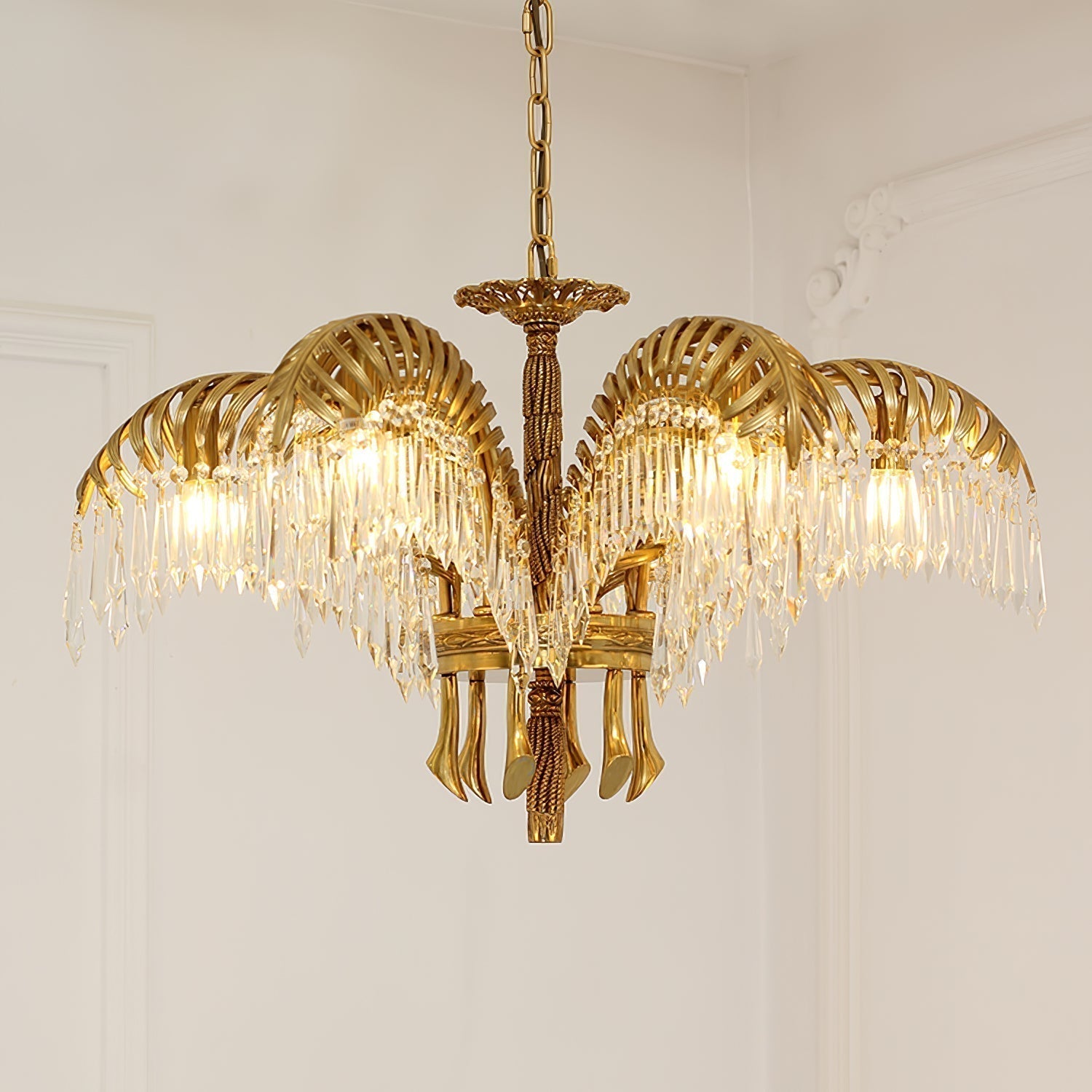 Odoraris Regal Brass Crystal Chandelier - Blowlighting