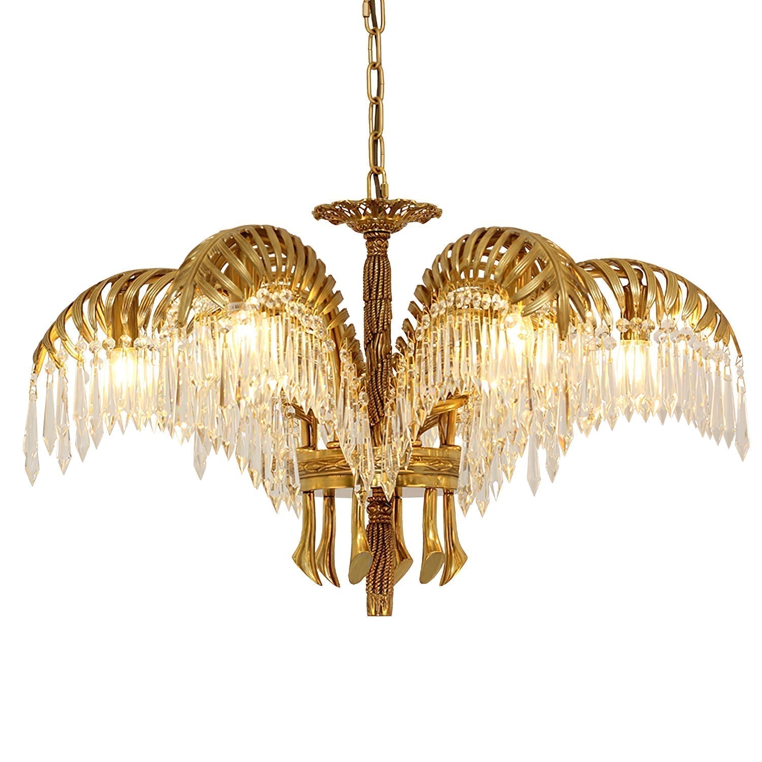 Odoraris Regal Brass Crystal Chandelier - Blowlighting