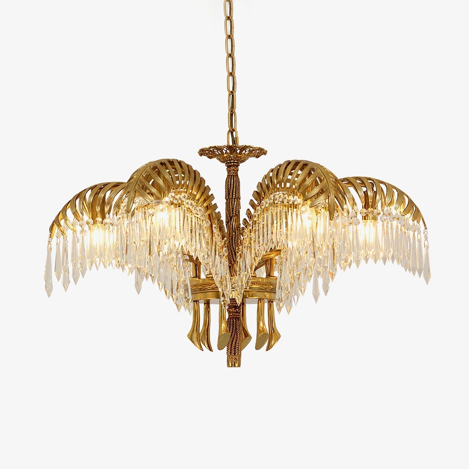 Odoraris Regal Brass Crystal Chandelier - Blowlighting