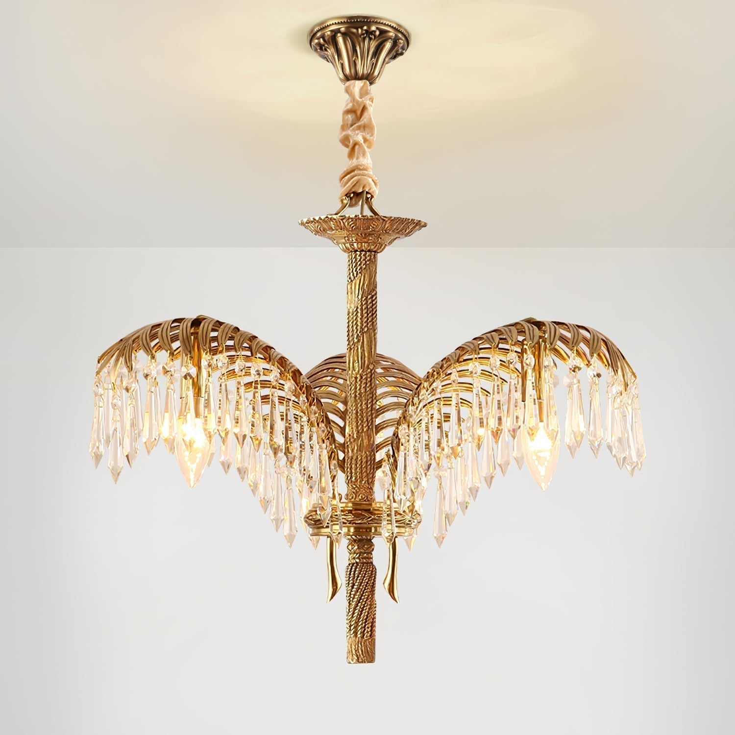 Odoraris Regal Brass Crystal Chandelier - Blowlighting