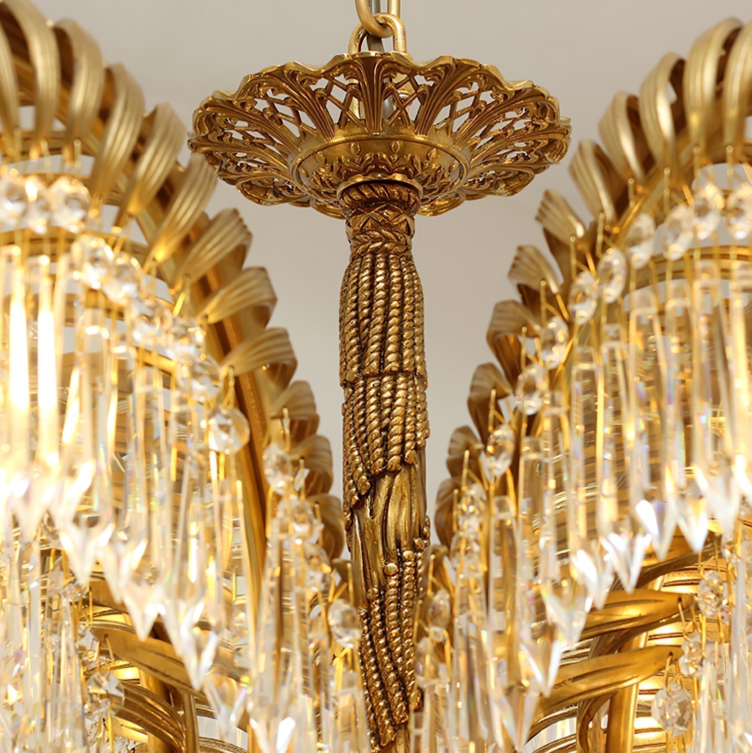 Odoraris Regal Brass Crystal Chandelier - Blowlighting
