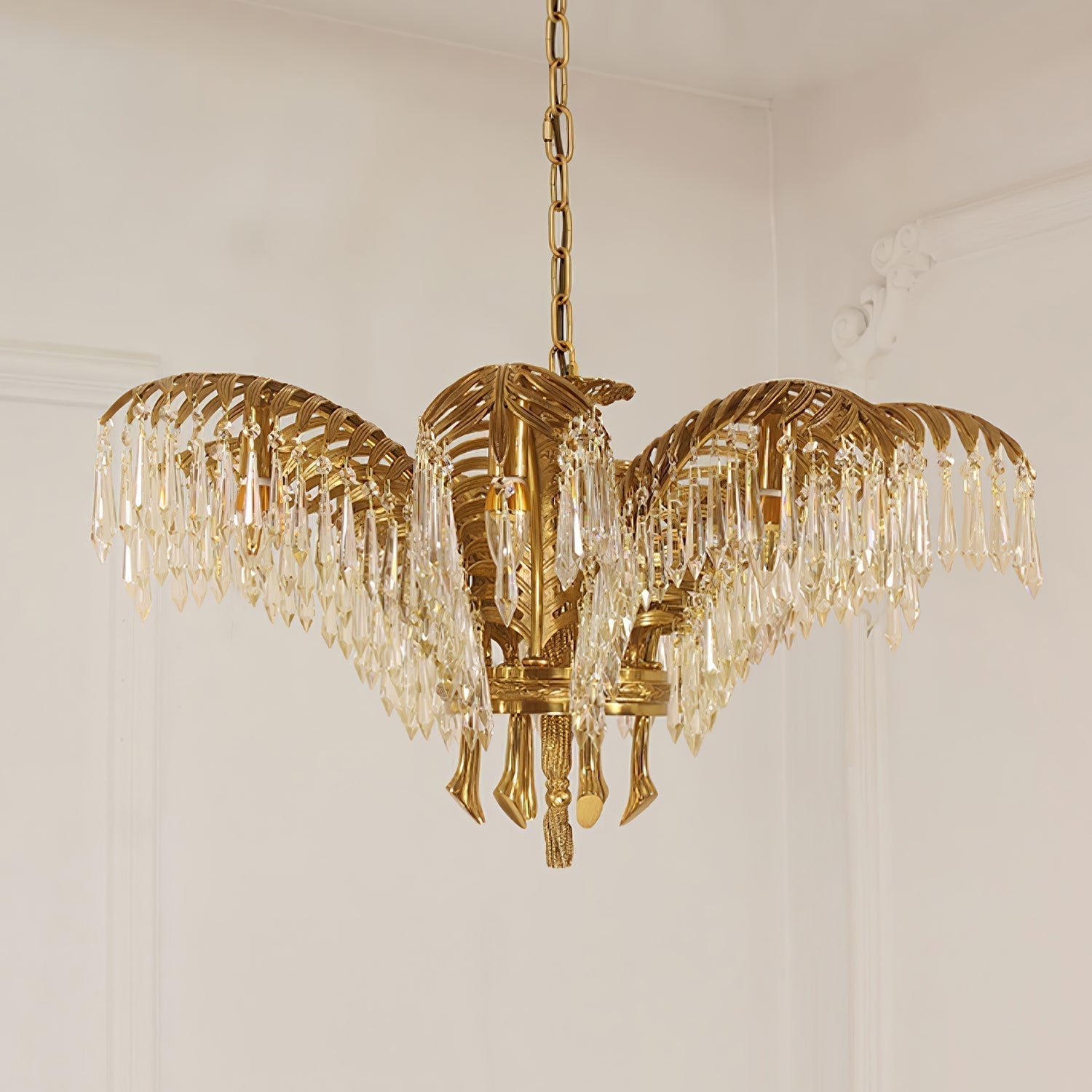 Odoraris Regal Brass Crystal Chandelier - Blowlighting