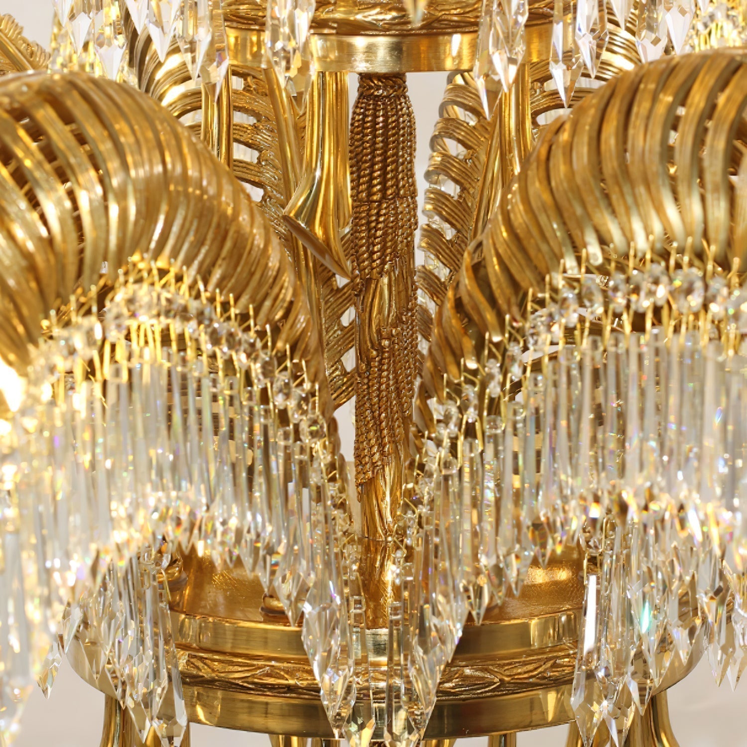Odoraris Regal Brass Crystal Chandelier - Blowlighting