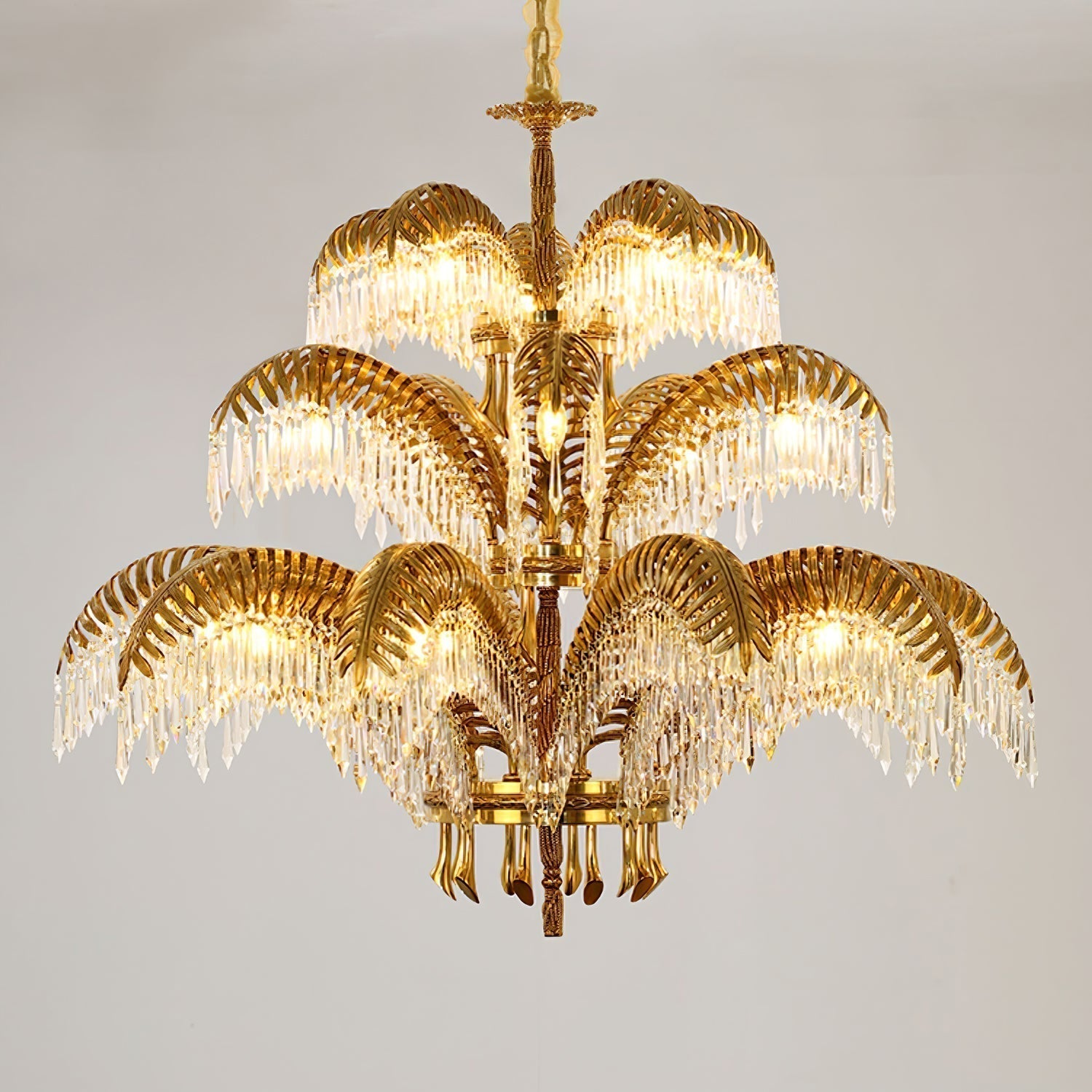 Odoraris Regal Brass Crystal Chandelier - Blowlighting