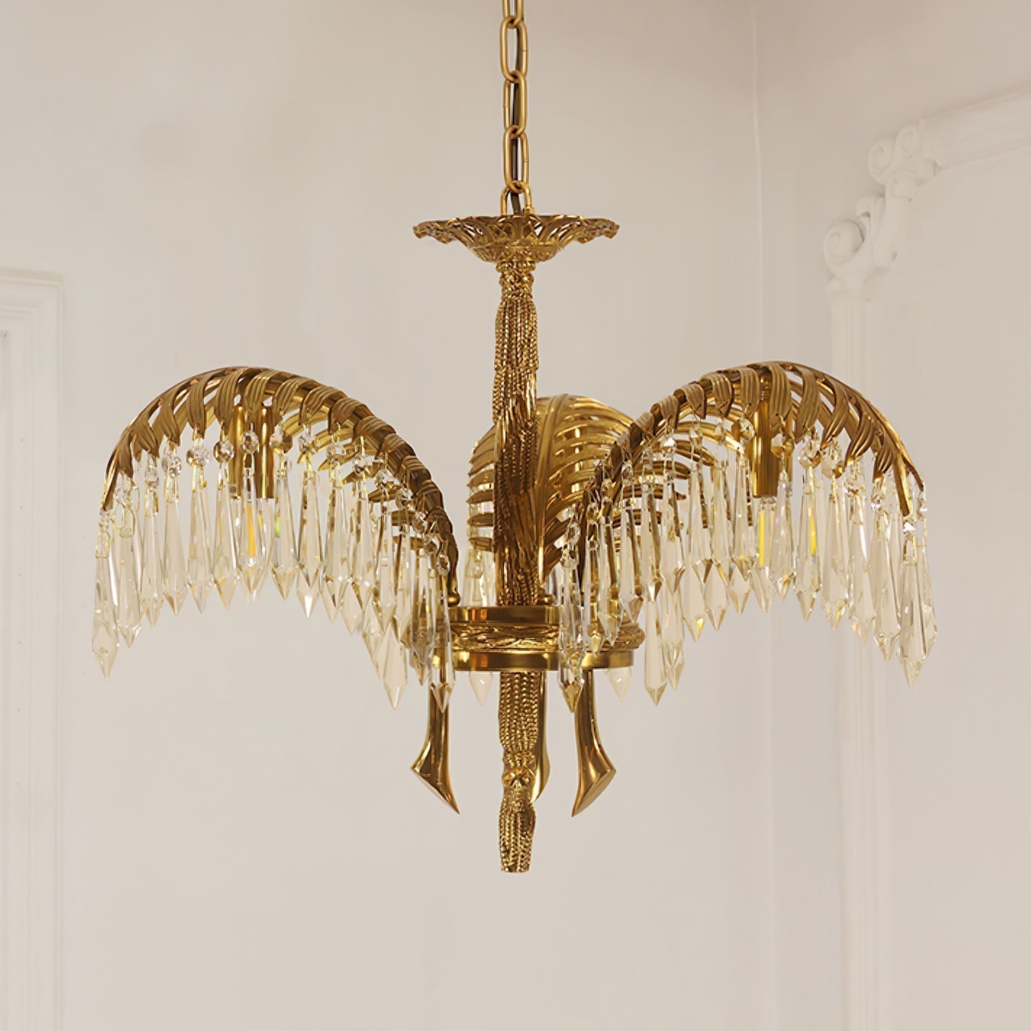 Odoraris Regal Brass Crystal Chandelier - Blowlighting