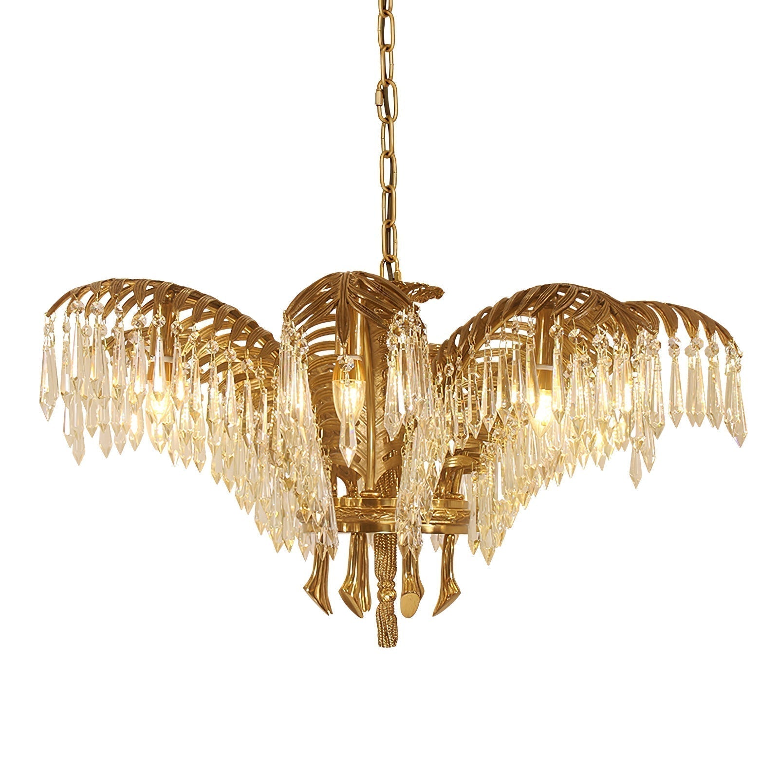 Odoraris Regal Brass Crystal Chandelier - Blowlighting
