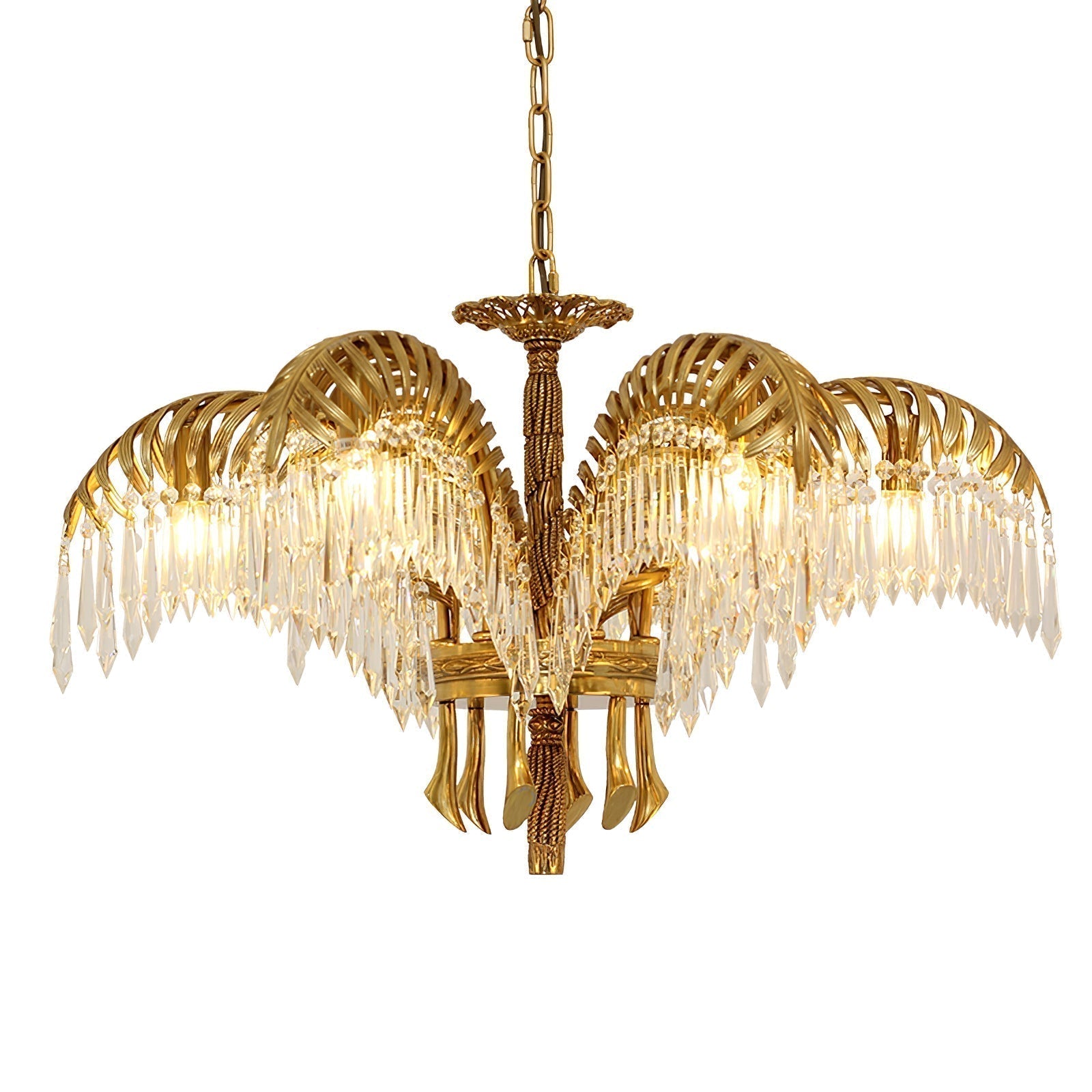 Odoraris Regal Brass Crystal Chandelier - Blowlighting