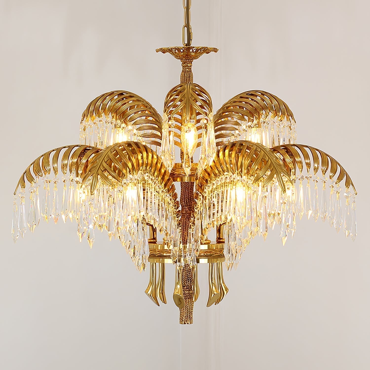 Odoraris Regal Brass Crystal Chandelier - Blowlighting
