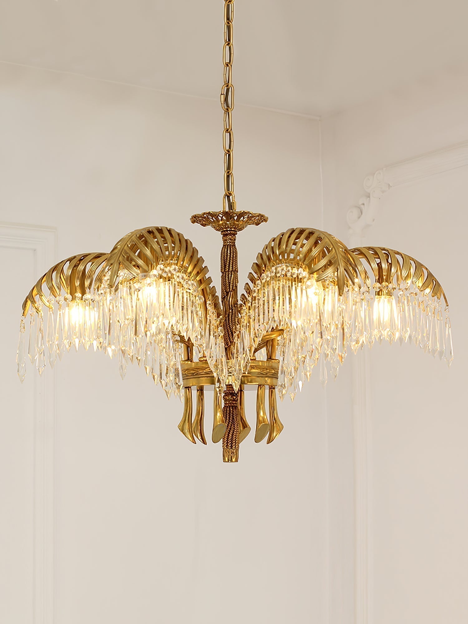 Odoraris Regal Brass Crystal Chandelier - Blowlighting