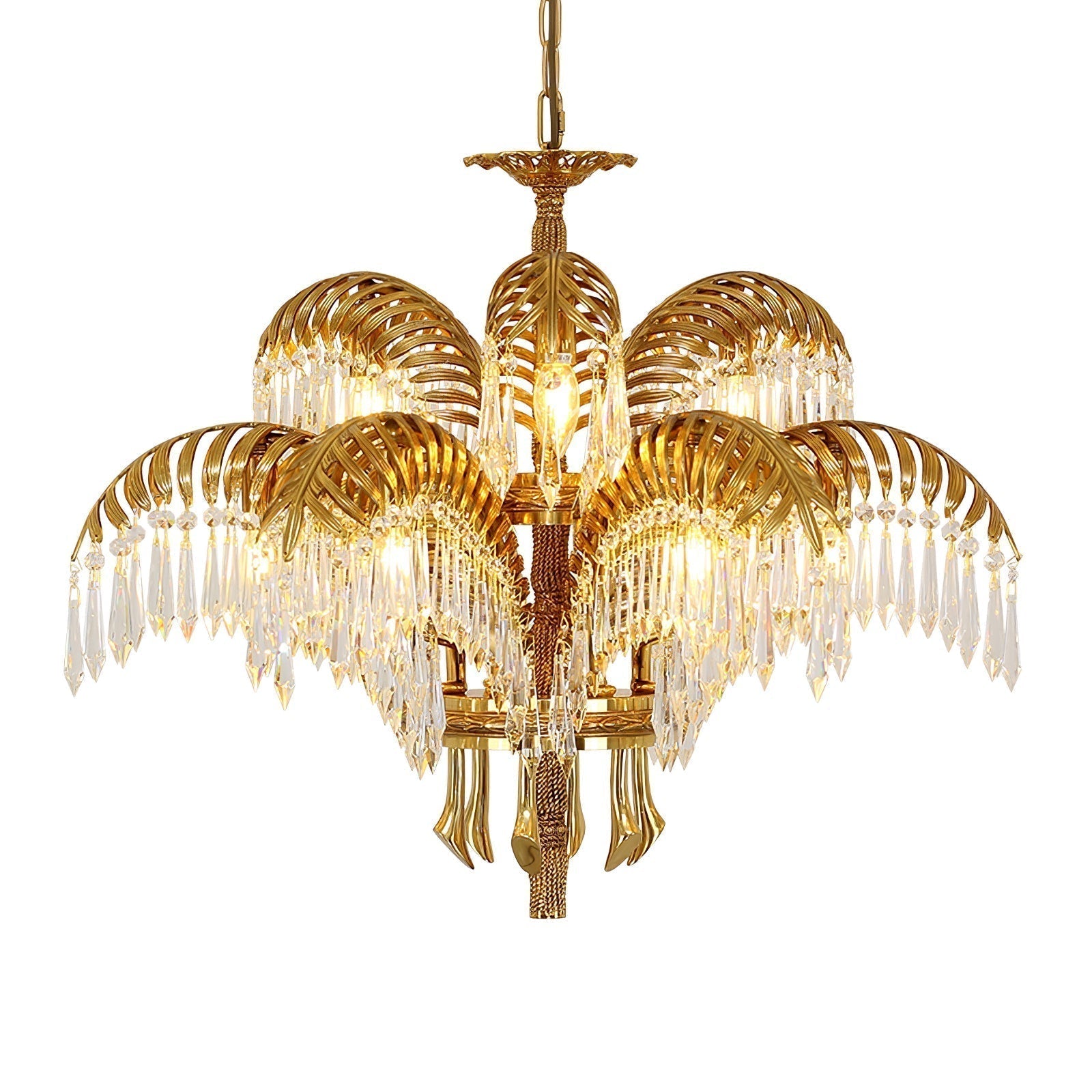 Odoraris Regal Brass Crystal Chandelier - Blowlighting