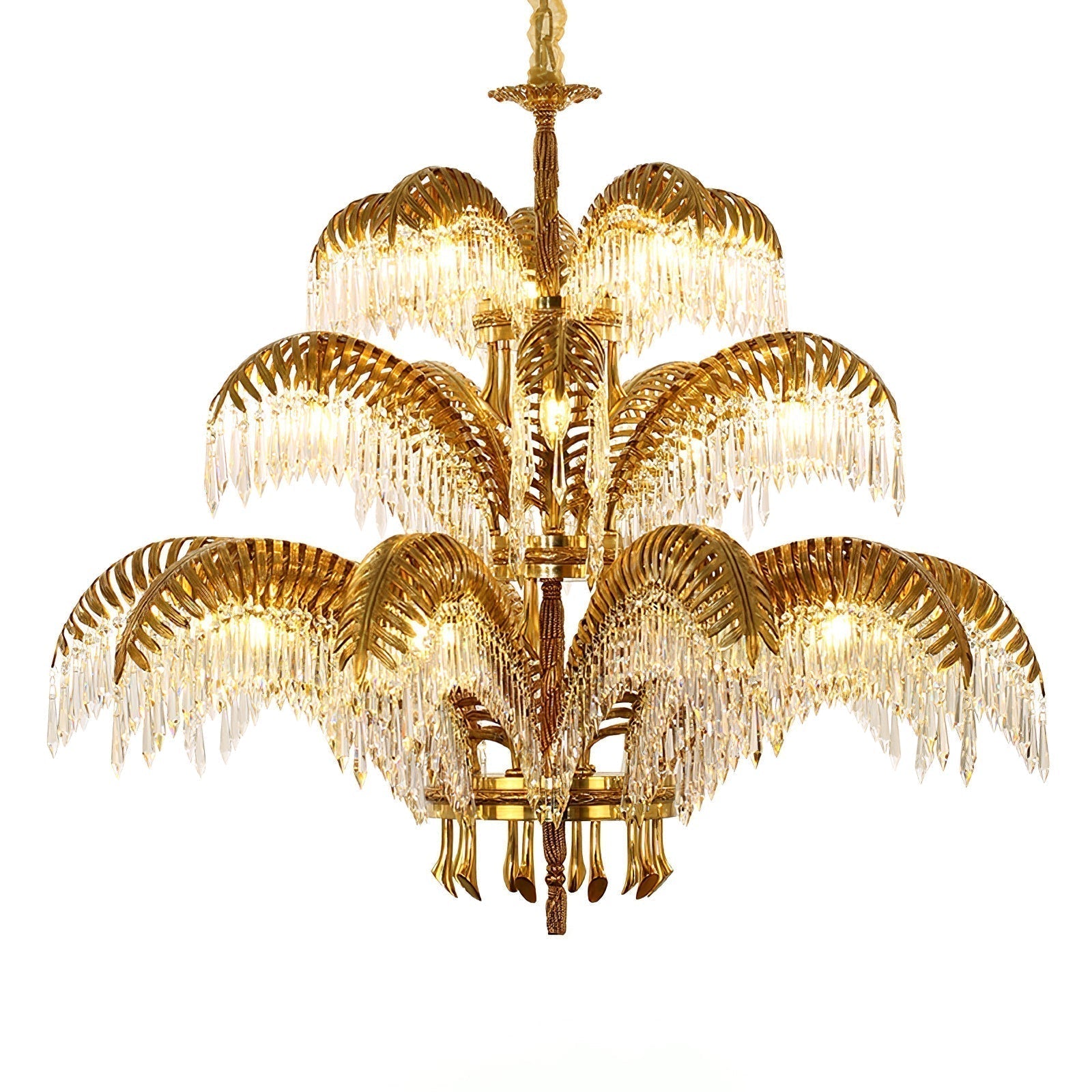 Odoraris Regal Brass Crystal Chandelier - Blowlighting