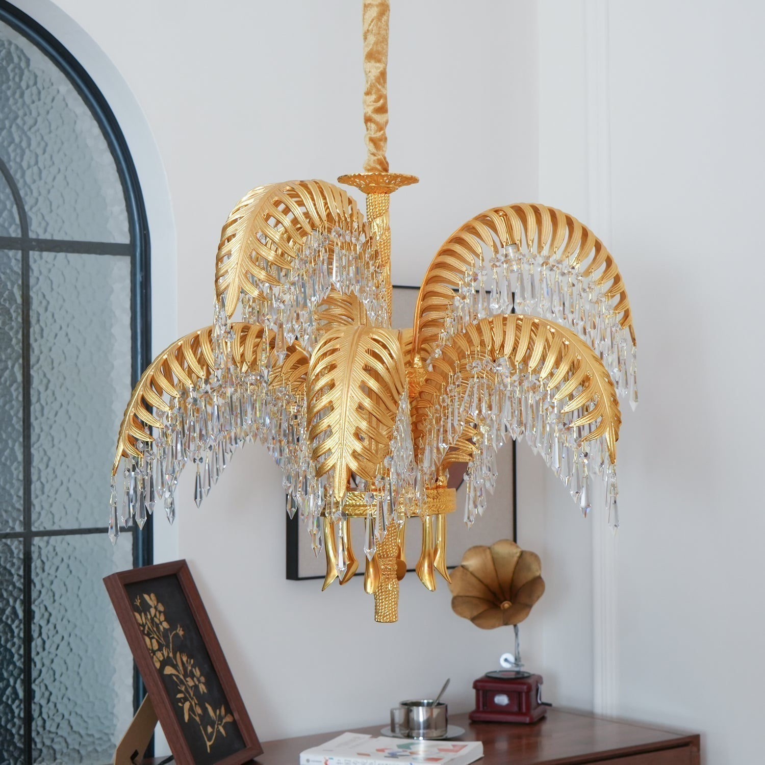 Odoraris Regal Brass Crystal Chandelier - Blowlighting
