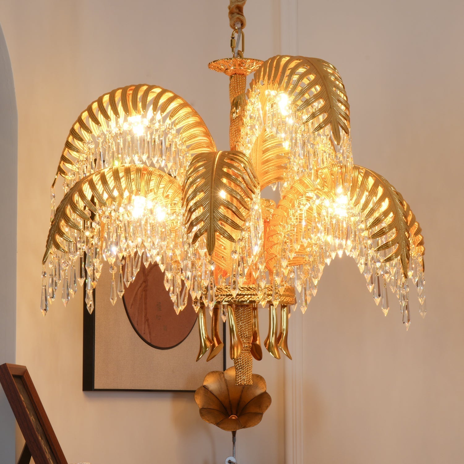 Odoraris Regal Brass Crystal Chandelier - Blowlighting