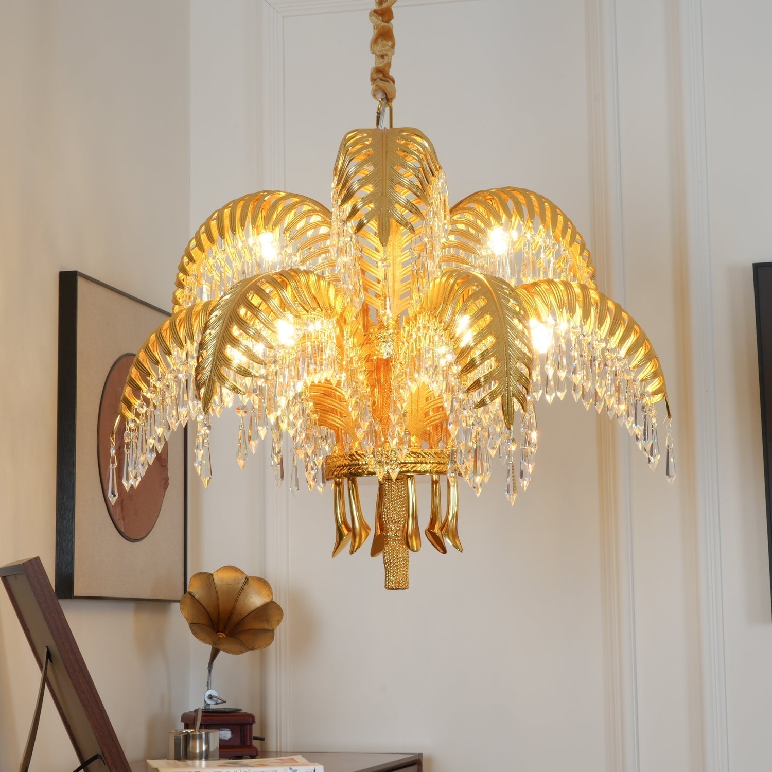 Odoraris Regal Brass Crystal Chandelier - Blowlighting