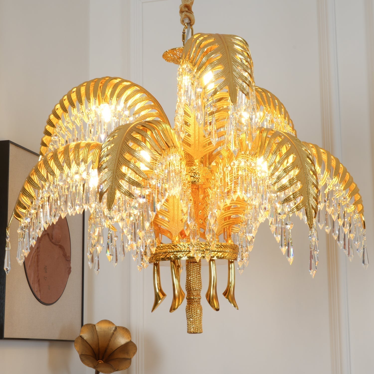 Odoraris Regal Brass Crystal Chandelier - Blowlighting