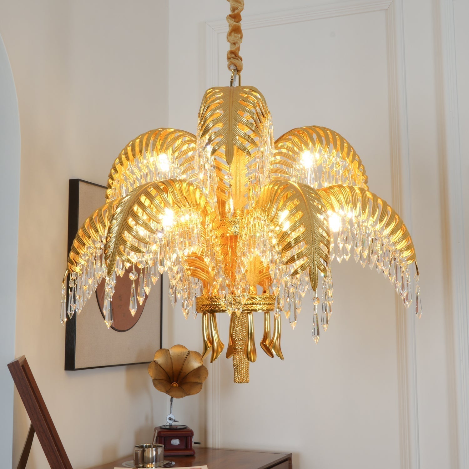 Odoraris Regal Brass Crystal Chandelier - Blowlighting