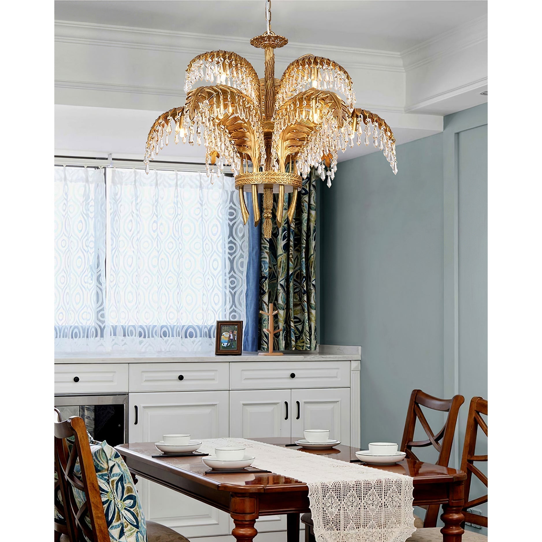 Odoraris Regal Brass Crystal Chandelier - Blowlighting