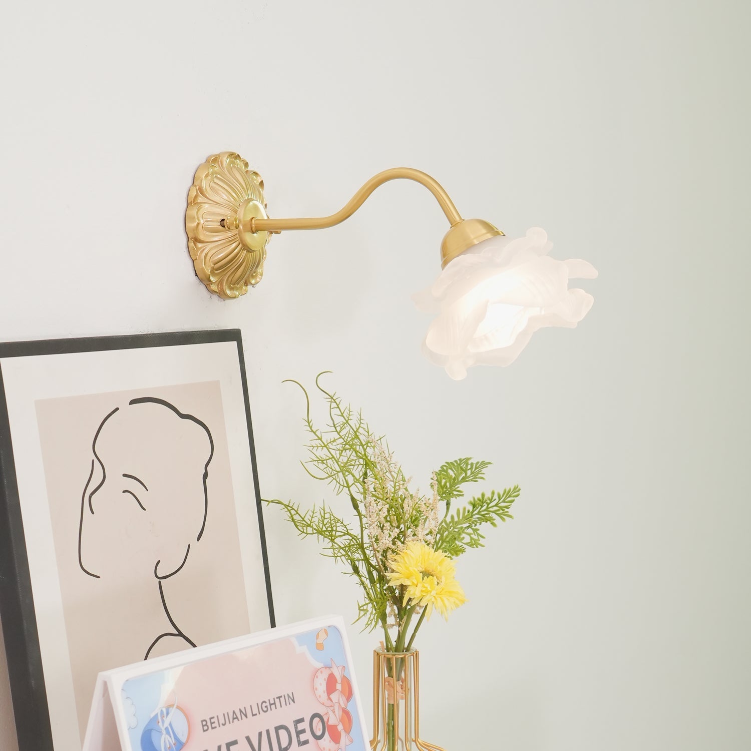 Brass Rose Wall Light - Blowlighting