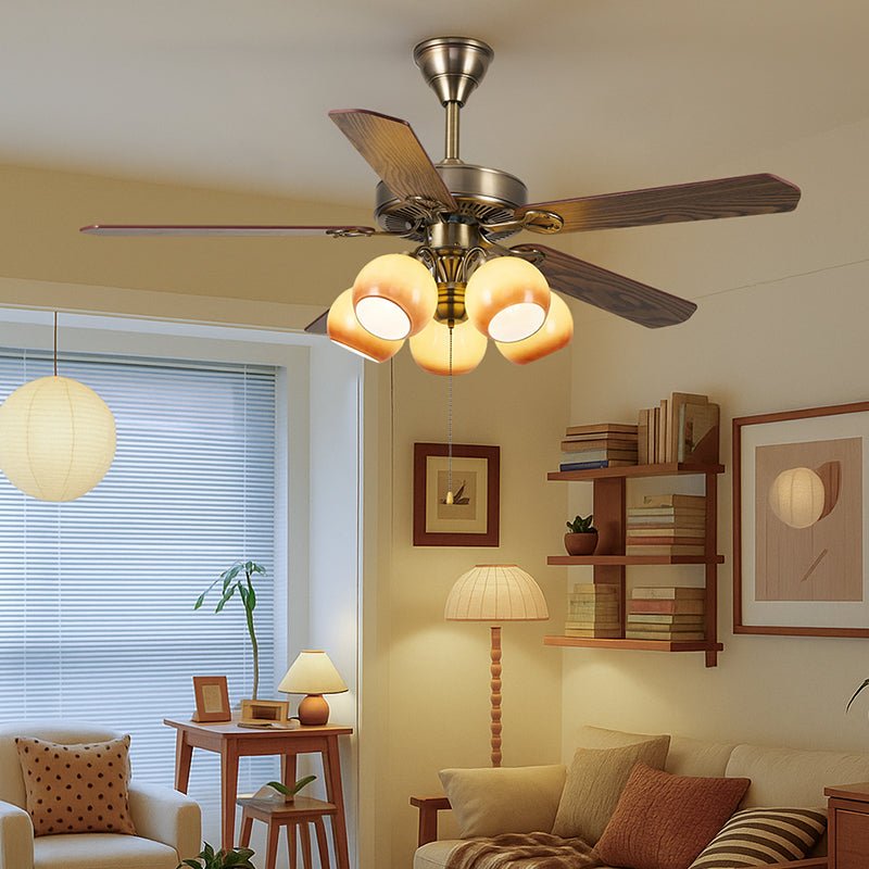 Dimensioni del ventilatore da soffitto Theodore Vintage con luce (Modello C)