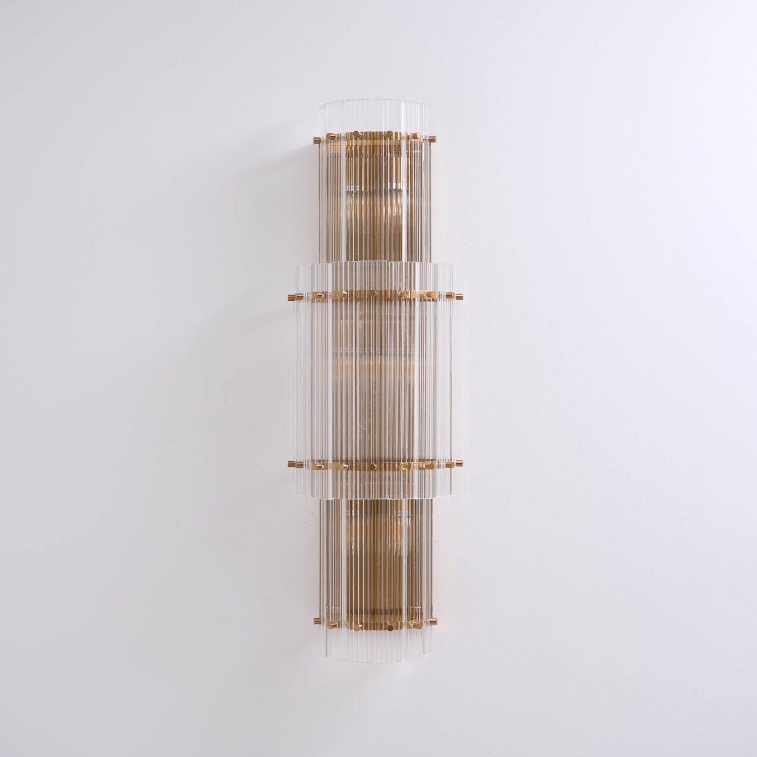 Aurora Wall Light Layered Glass Rods Copper Modern Vertical - Neutralighting