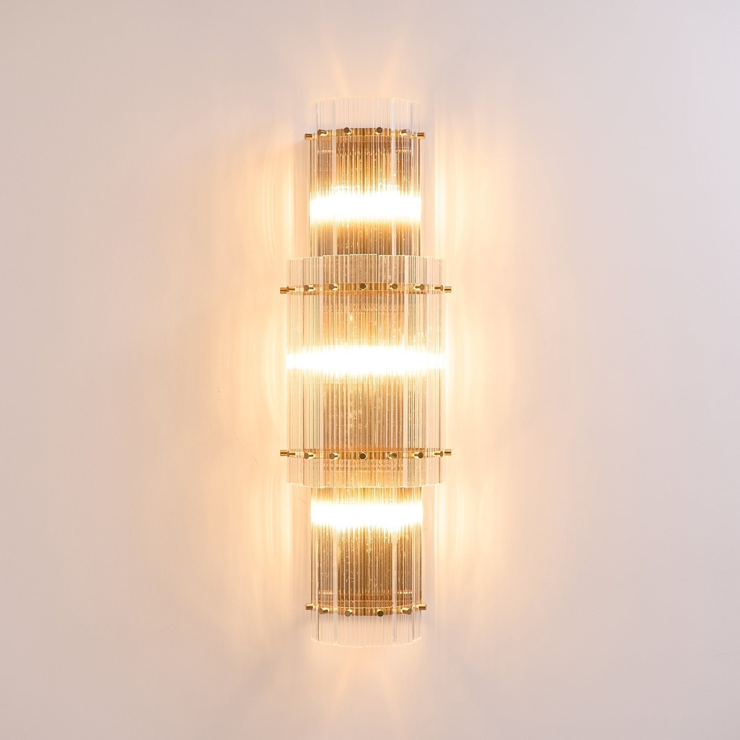 Aurora Wall Light Layered Glass Rods Copper Modern Vertical - Neutralighting