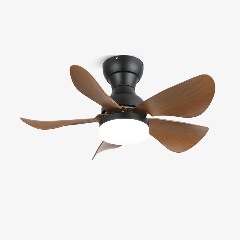 Ventilatore da soffitto Callen con luce effetto legno, vista frontale