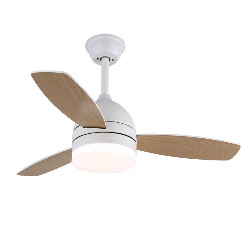 Ventilatore da Soffitto con Luce Minimalista in Legno Selena, telecomando per ventola e luce