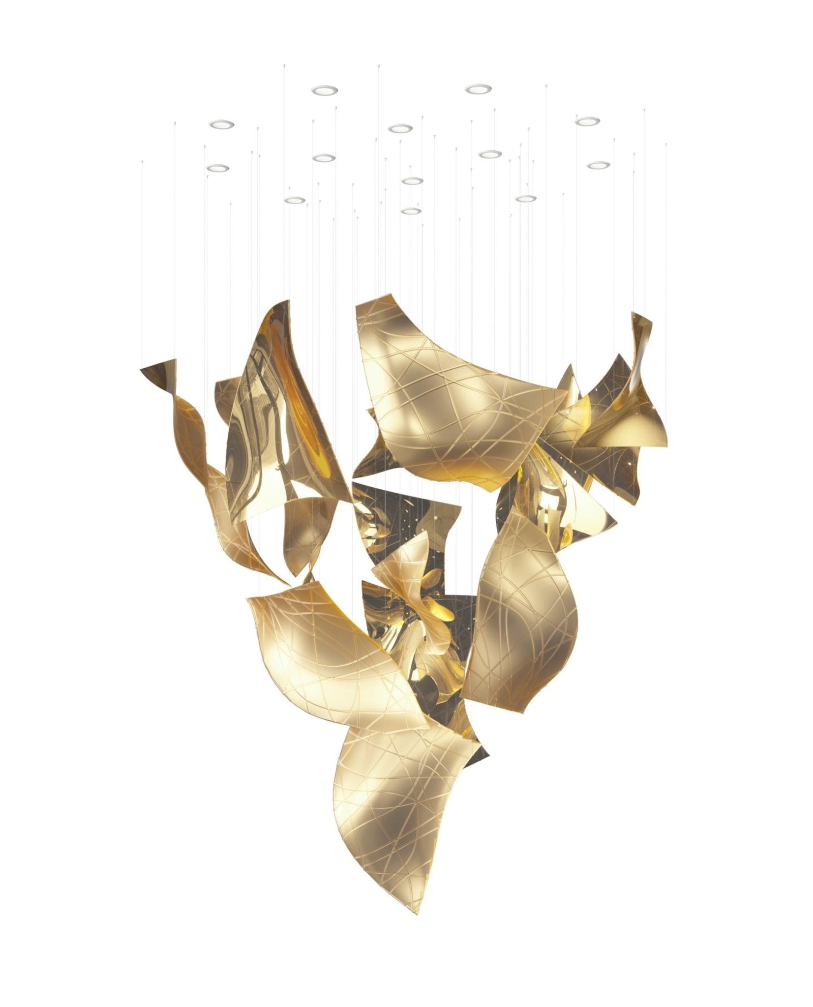 Alnoror Sculptural Gold Pendant Light - Blowlighting