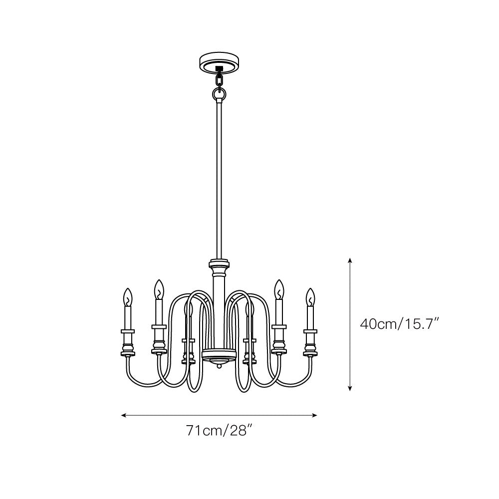 Volo Postmodern Luxury Wooden Metal Chandelier - Lamp Copper