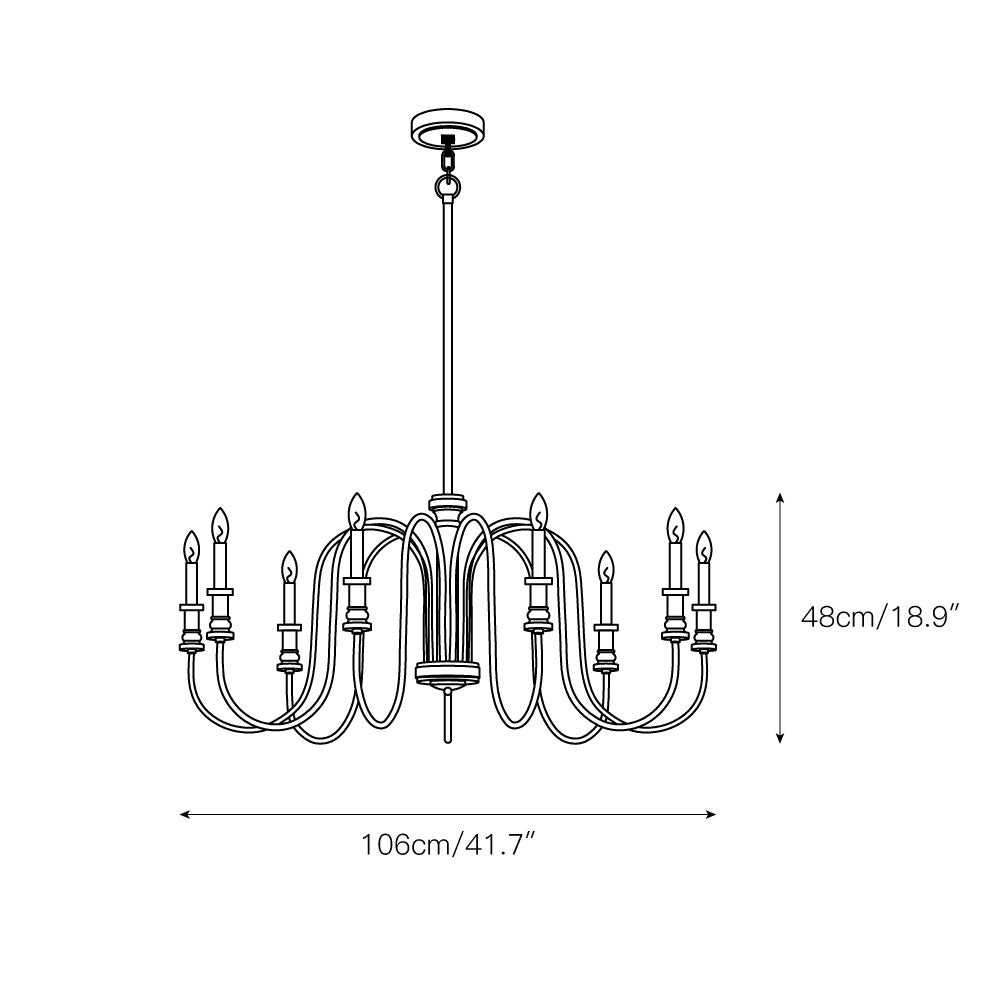 Volo Postmodern Luxury Wooden Metal Chandelier - Lamp Copper