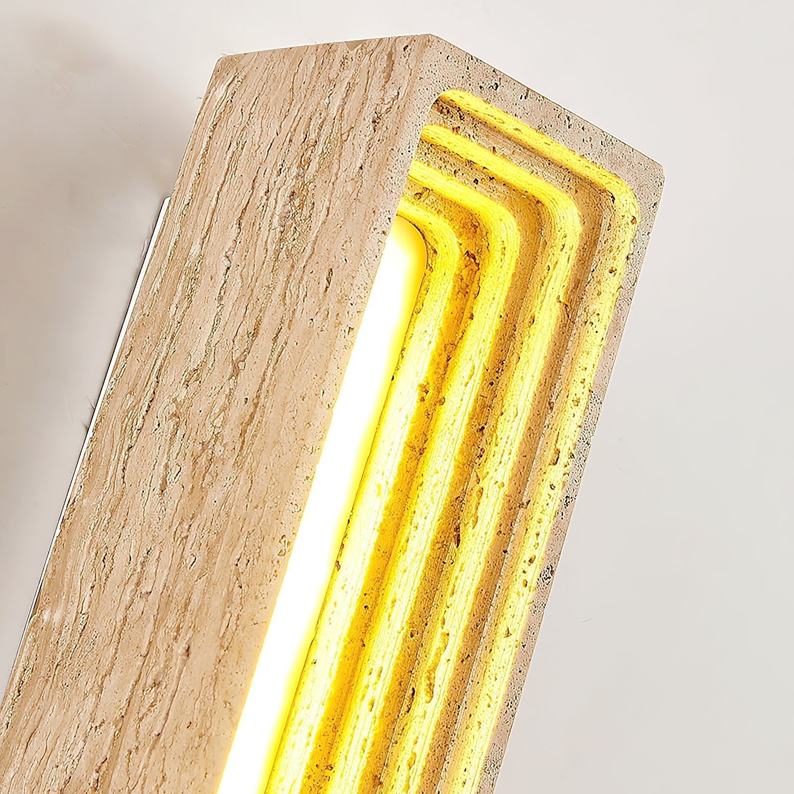 Siliq Modern Minimalist Beige Travertine Wall Lamp - Lamp Copper