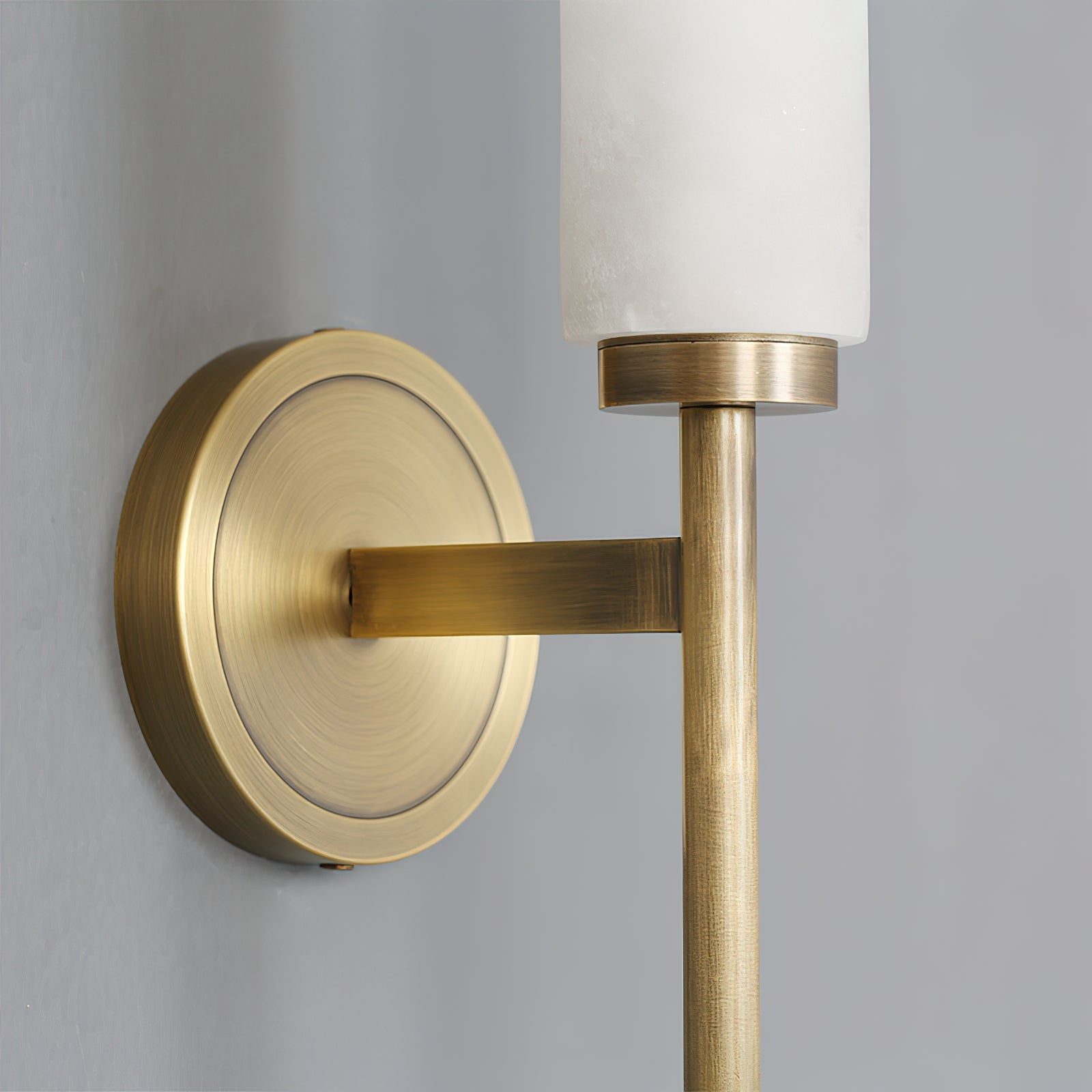 Abyss Modern Minimalist Brass Metal Alabaster Wall Lamp - Lamp Copper