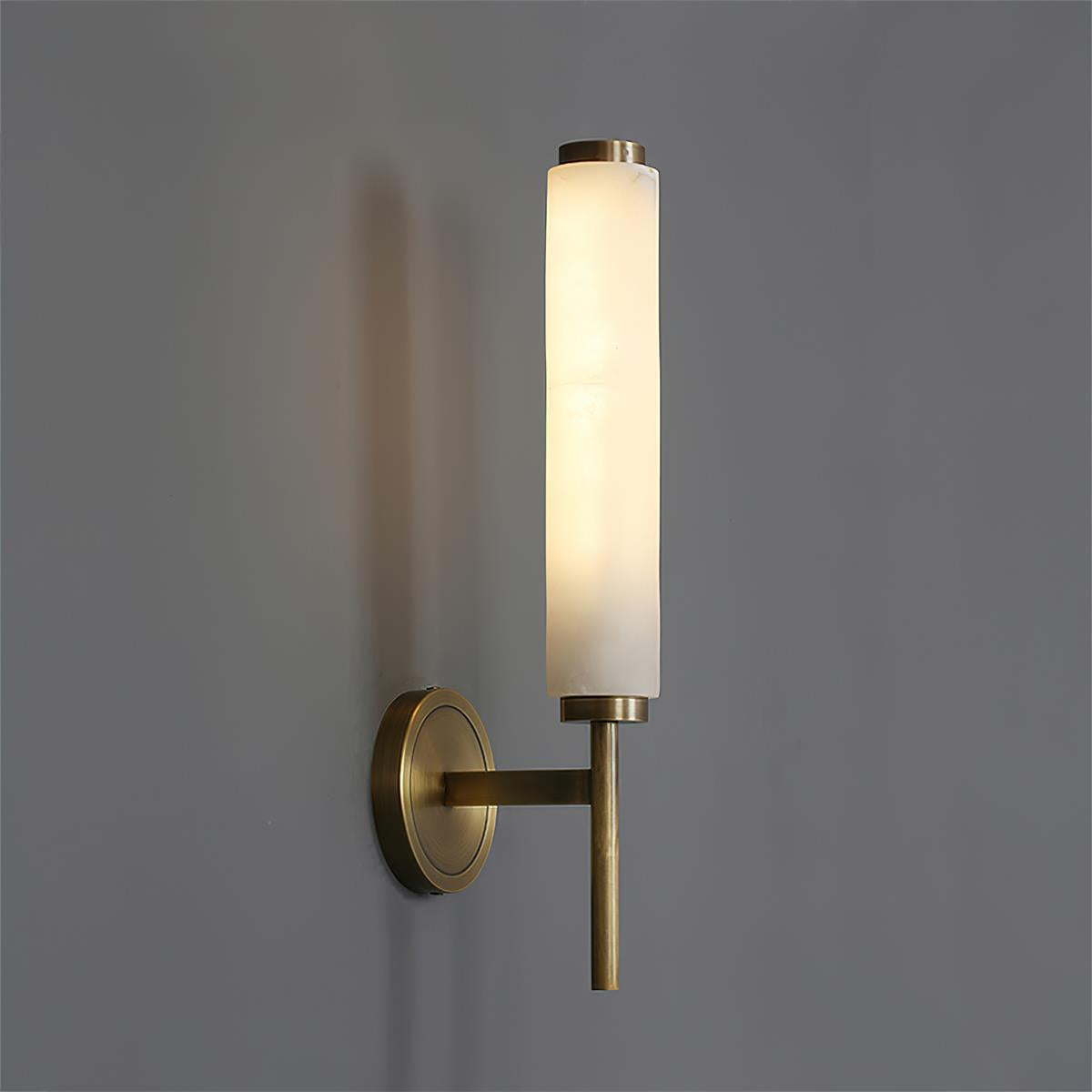 Abyss Modern Minimalist Brass Metal Alabaster Wall Lamp - Lamp Copper