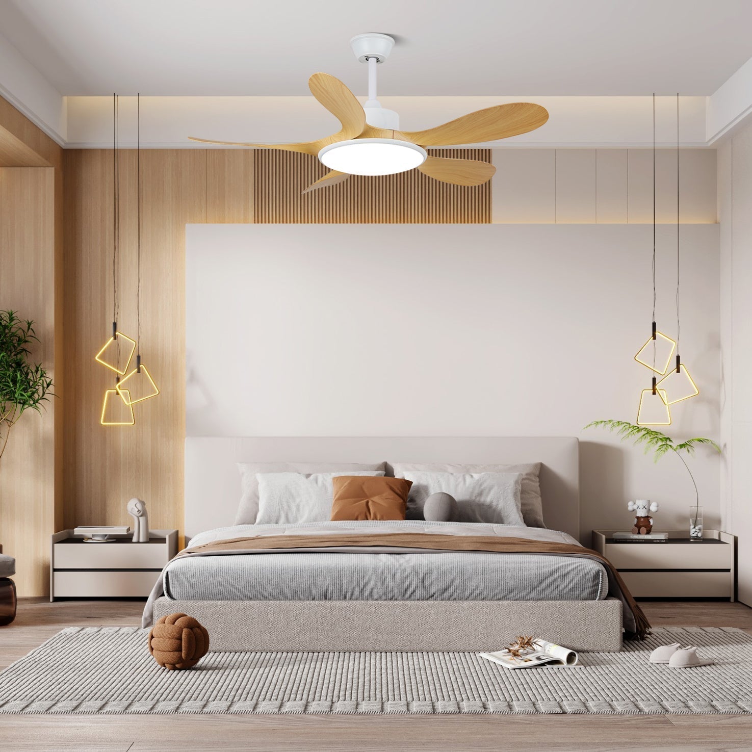 Ventilatore da Soffitto con Luce Tirenor in Legno con LED integrato