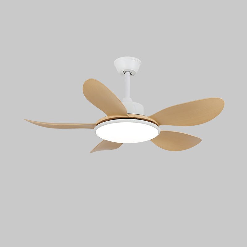 Ventilatore da Soffitto con Luce Tirenor in Legno che illumina un ambiente interno