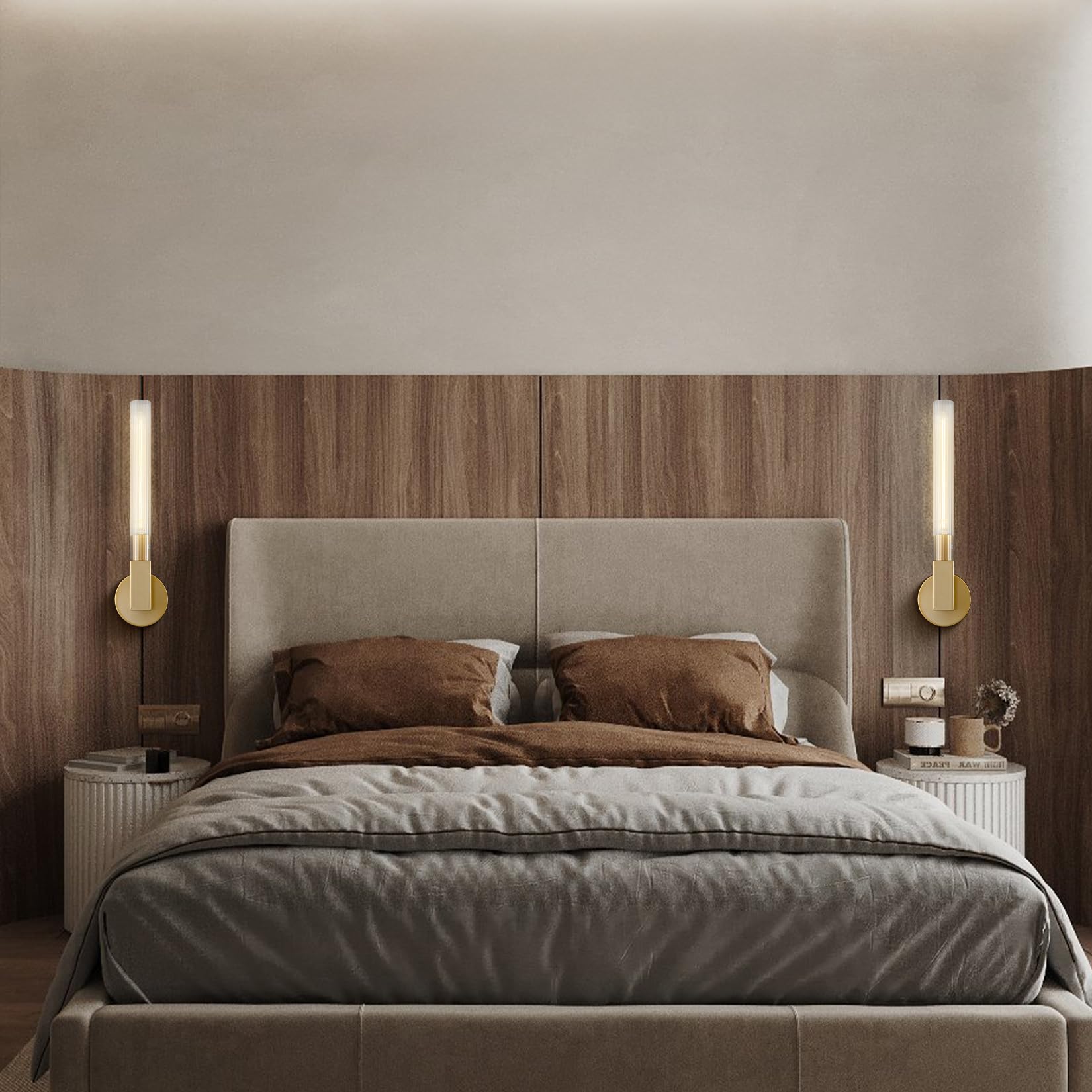 Arisha Nordico Metallo Vetro Applique Ristorante Camera da Letto