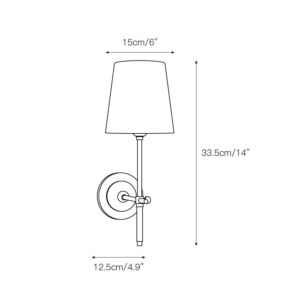 Platina Modern Minimalist Brass Fabric Wall Lamp - Lamp Copper