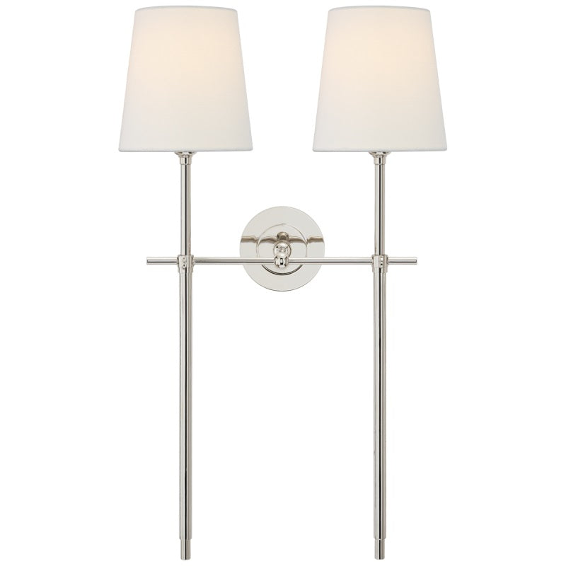 Silva Applique da Parete in Ottone con Paralume Conico Bianco