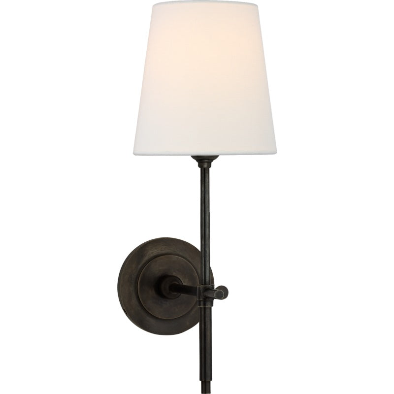 Silva Applique da Parete in Ottone con Paralume Conico Bianco
