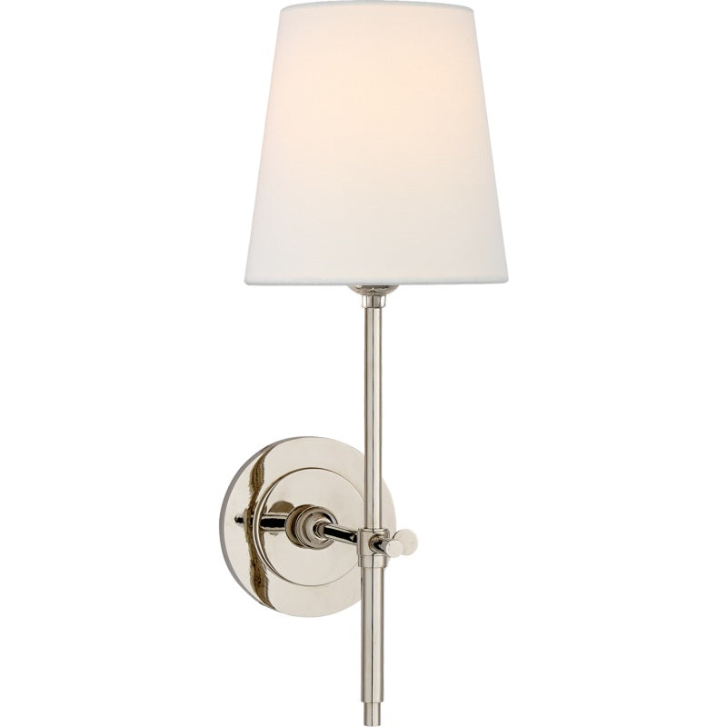 Silva Applique da Parete in Ottone con Paralume Conico Bianco