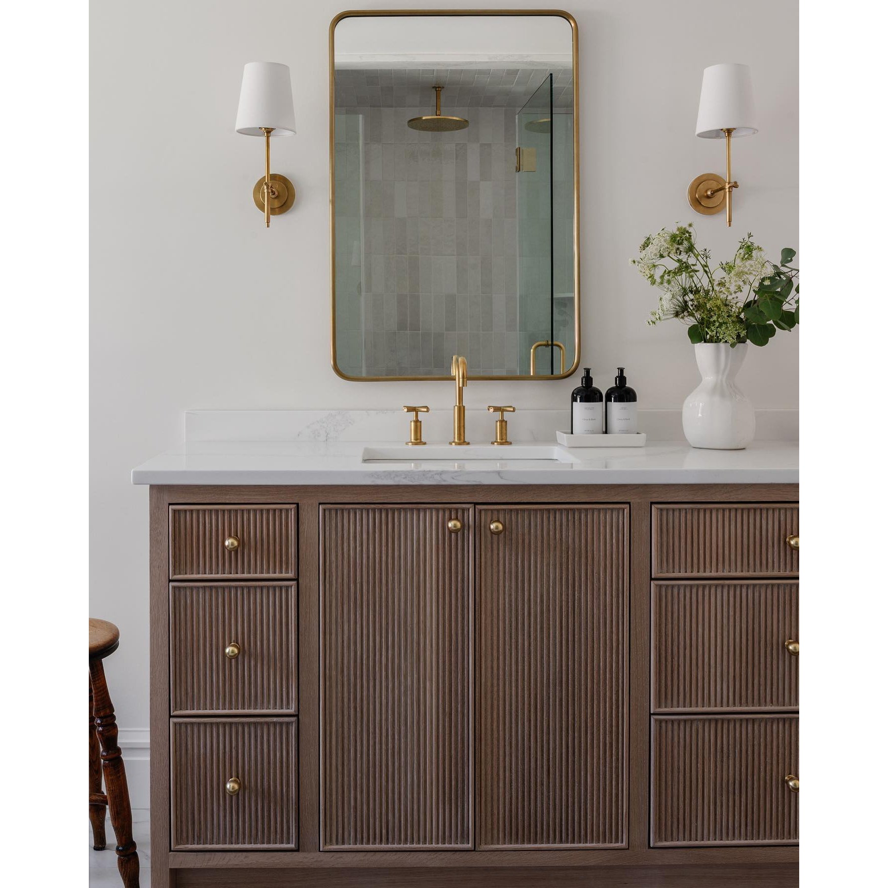 Platina Modern Minimalist Brass Fabric Wall Lamp - Lamp Copper