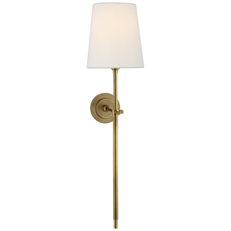 Silva Applique da Parete in Ottone con Paralume Conico Bianco