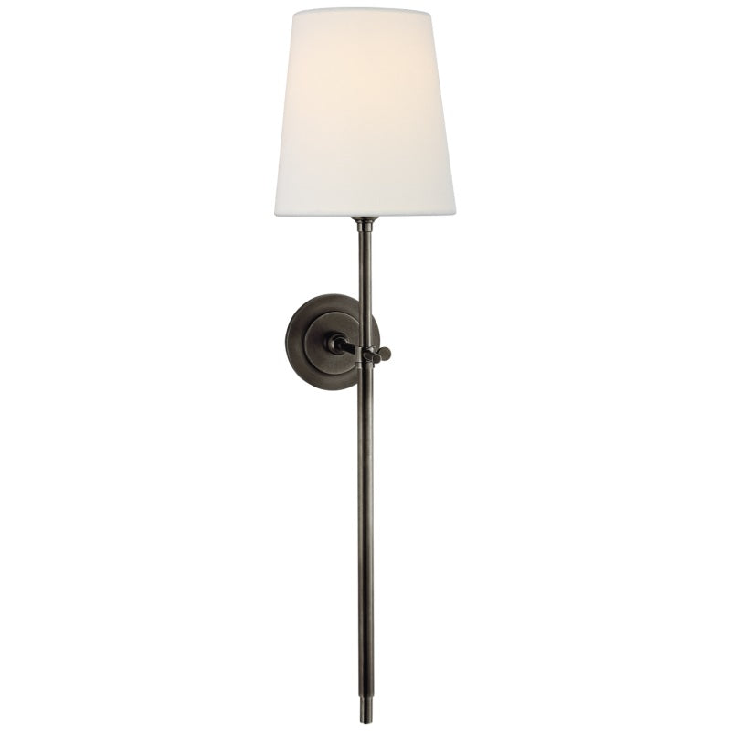 Silva Applique da Parete in Ottone con Paralume Conico Bianco