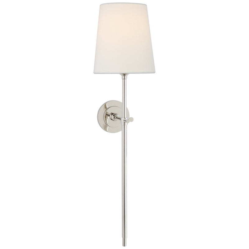 Silva Applique da Parete in Ottone con Paralume Conico Bianco