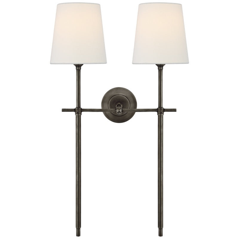 Silva Applique da Parete in Ottone con Paralume Conico Bianco