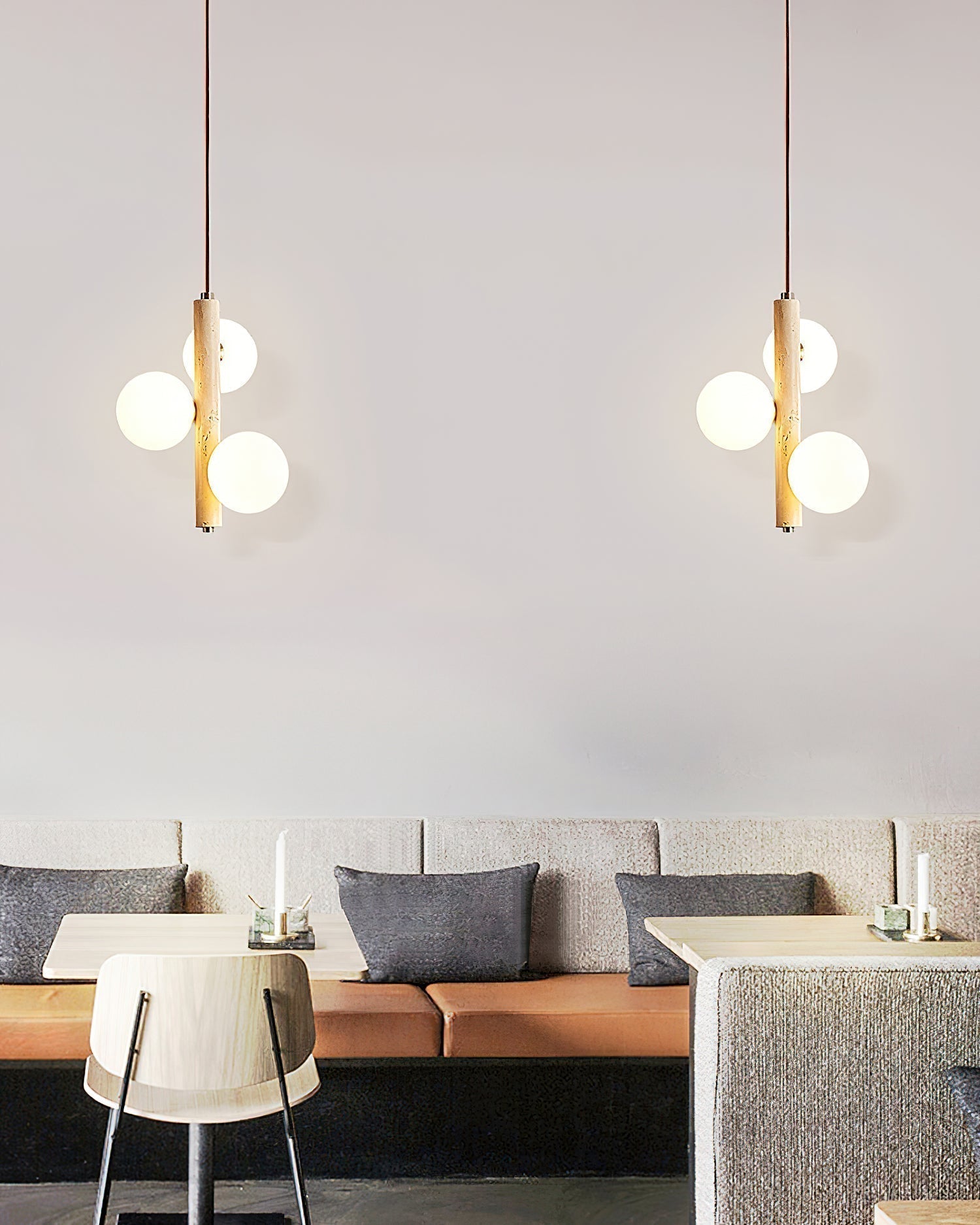 Aursorel Multi-Globe Travertine Pendant Light - Neutralighting