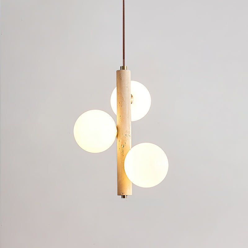 Aursorel Multi-Globe Travertine Pendant Light - Neutralighting